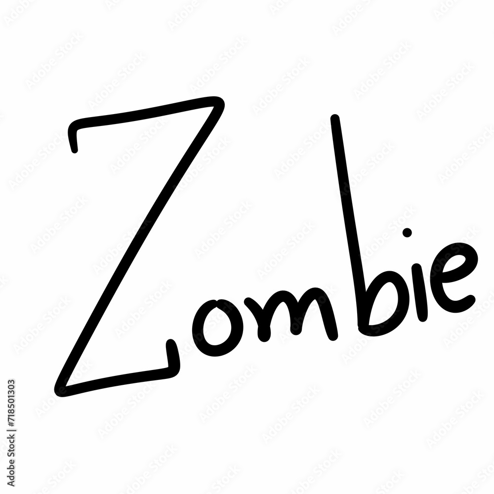 freehand drawn black and white cartoon halloween sign freehand drawn black and white cartoon halloween sign