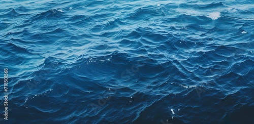 Blue ocean waves background. generative AI