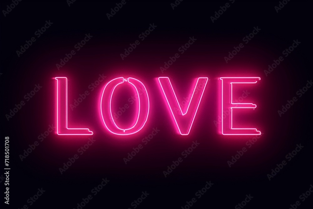 a neon sign with the word love spelled out of it .AI generative a neon sign with the word love spelled out of it .AI generative