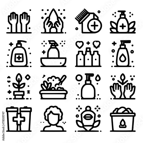 Detox and Cleanse related editable stroke outline icons set isolated on white background flat vector illustration.