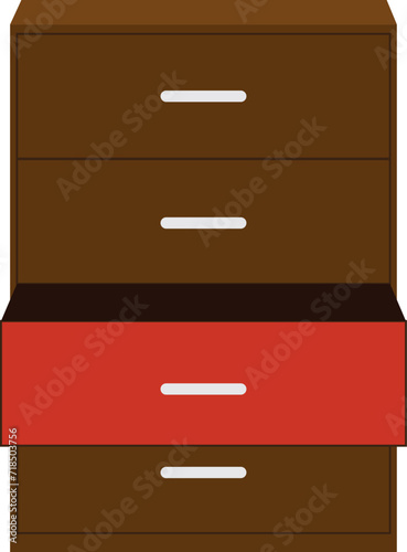 wardrobe with open empty drawer
