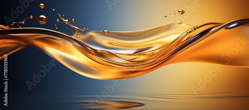 Waves of golden yellow oil. generative AI