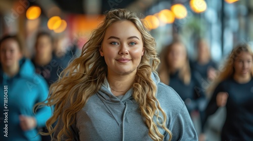 woman in the new modern gym 