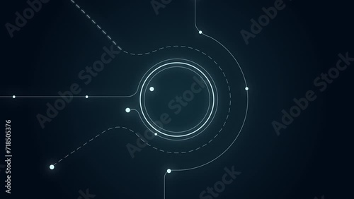 Abstract digital dot line particle data background connecting technology concept.Innovative data transmission graphic. photo