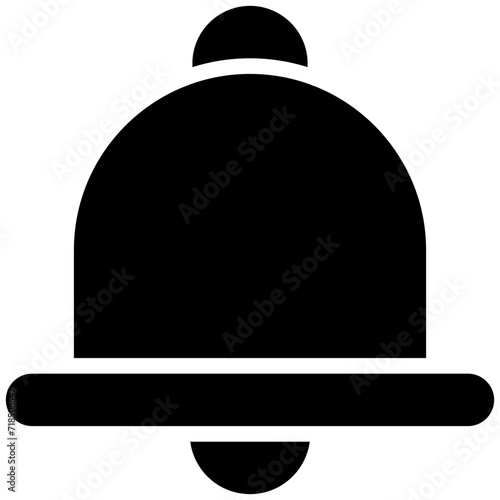 Bell glyph icon black and white, icon graphic, Vector illustration