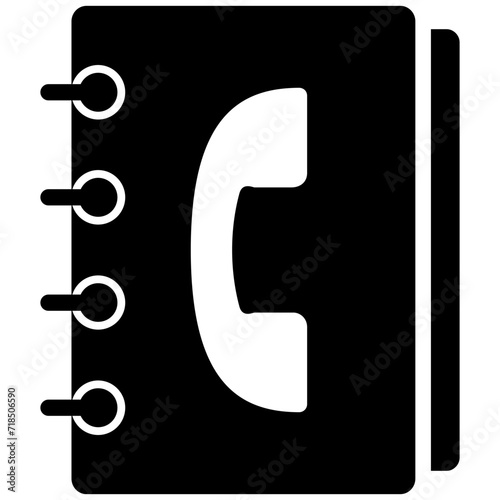 Address phone book coloured outline icon, icon graphic, Vector illustration