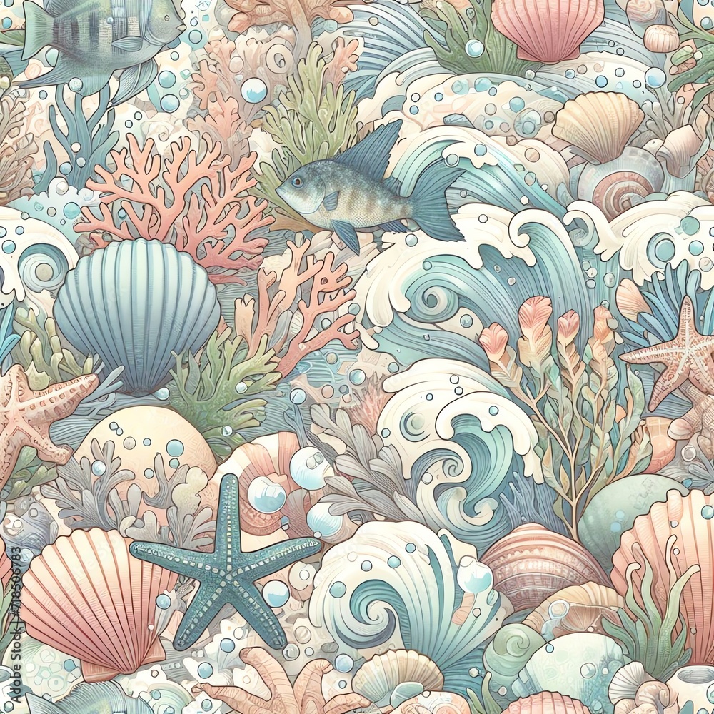 Underwater Sea Life Illustration Underwater Sea Life Illustration