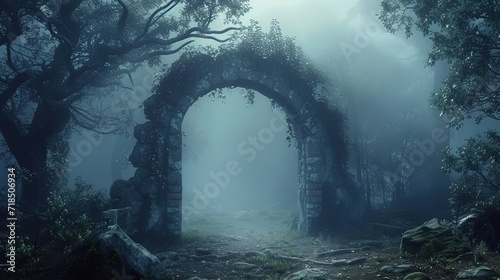 Archway Forest with Mist