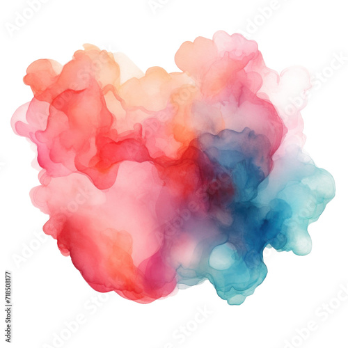 colorful watercolor texture used for background, isolated on white background