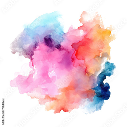 colorful watercolor texture used for background, isolated on white background