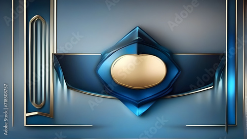 Dark Blue Golden Royal Awards Graphics Background. Lines Growing Elegant Shine Spark. Luxury Premium Corporate Abstract Design Template.