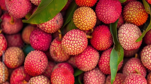 close up of lychees on a stall