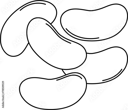 Jelly beans outline illustration vector