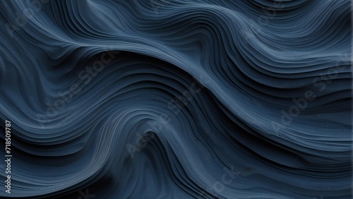 Dark blue sand wavy texture with ridges and ripples background from Generative AI