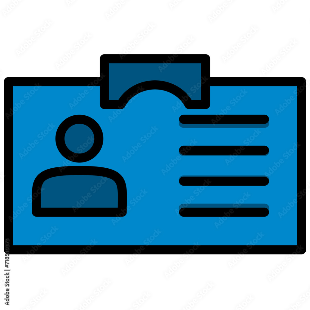 user identification id card coloured outline icon, icon graphic, Vector illustration user identification id card coloured outline icon, icon graphic, Vector illustration