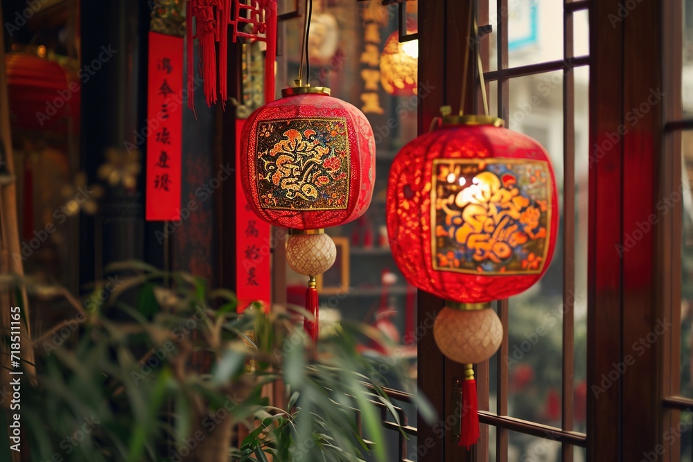 lantern background in the chinese new year