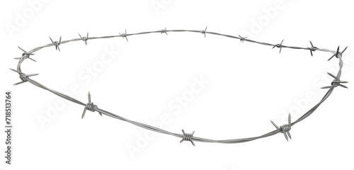 Experience the fusion of style and edge in a 3D illustration presenting a headband uniquely created from a single continuous barbed wire line. The design is available in PNG format, distinctive appea