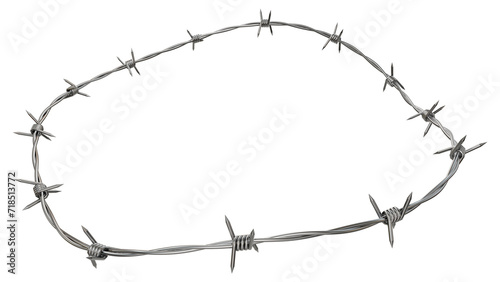 Explore the creativity in a 3D illustration showcasing a headband crafted seamlessly from a single continuous barbed wire line. This edgy design is available in PNG format with a transparent BG