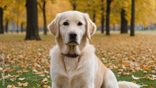 Cream golden retriever dog in the park © QuoDesign