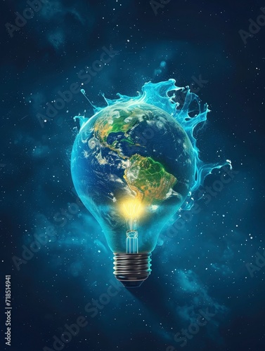 earth hour poster design, realistis , HD, copy Space - generative ai