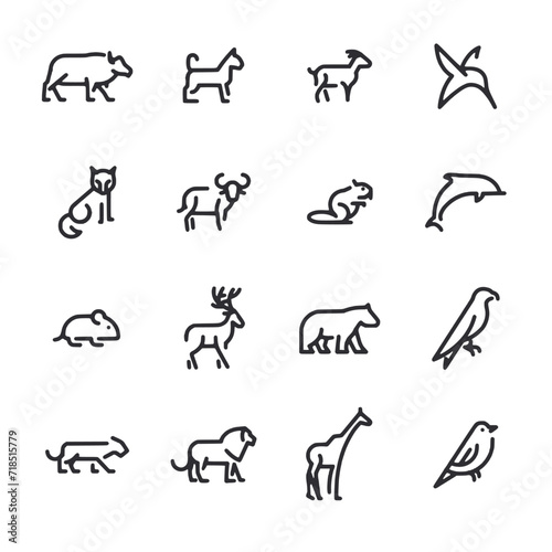 set of animals icons