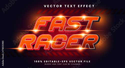 Fast Speed Racer editable text effect Template with fast and sports text styles