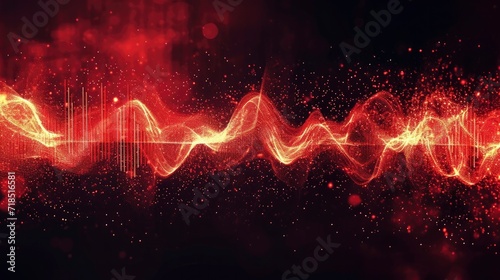 a bright red and horizontal sound wave photo