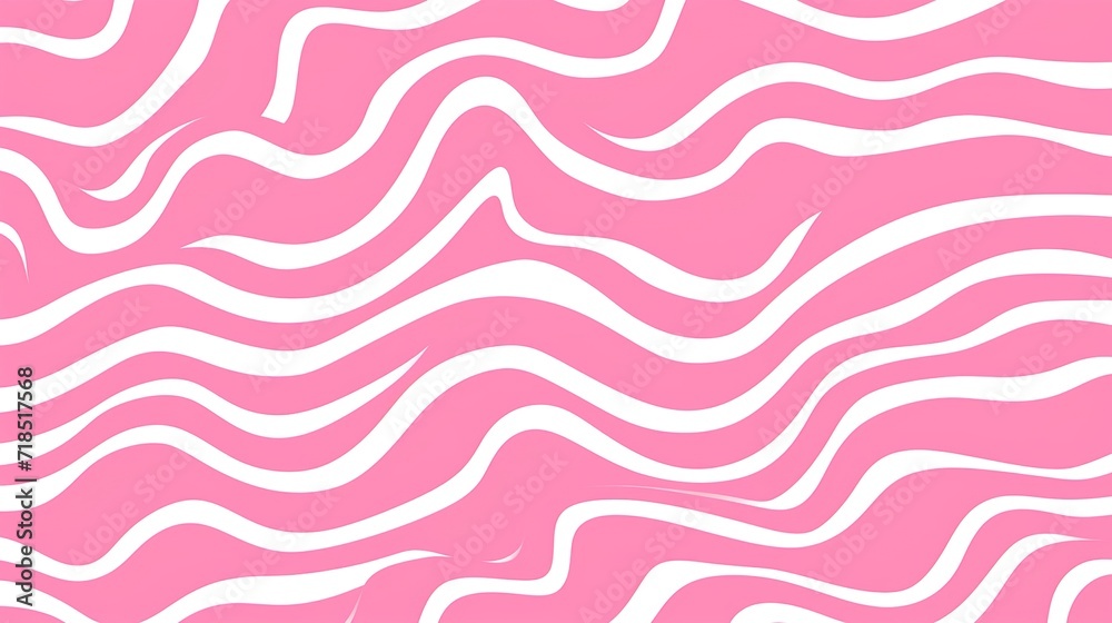 Fun pink line doodle seamless pattern. Creative abstract squiggle style drawing background for children or trendy design with basic shapes. Simple childish scribble wallpaper print. Generative Ai