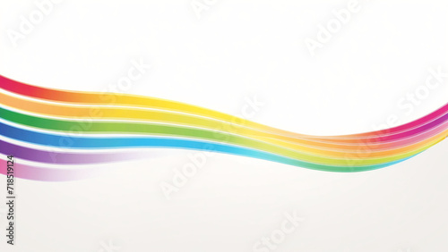 a rainbow colored wave on a white background