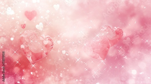 Beautiful abstract Bokeh heart lights Valentine's Day banner background