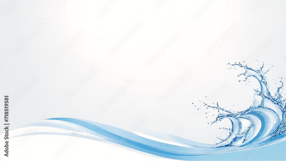illustration of water wave background with white space for text, illustration