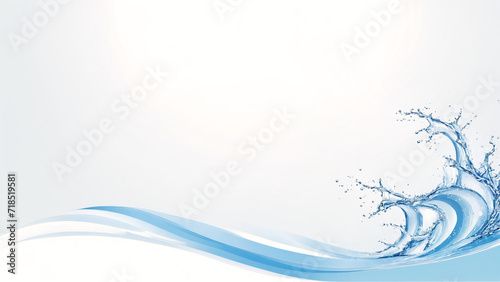 illustration of water wave background with white space for text, illustration