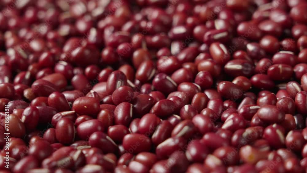 Raw red bean or azuki beans seeds texture background	
