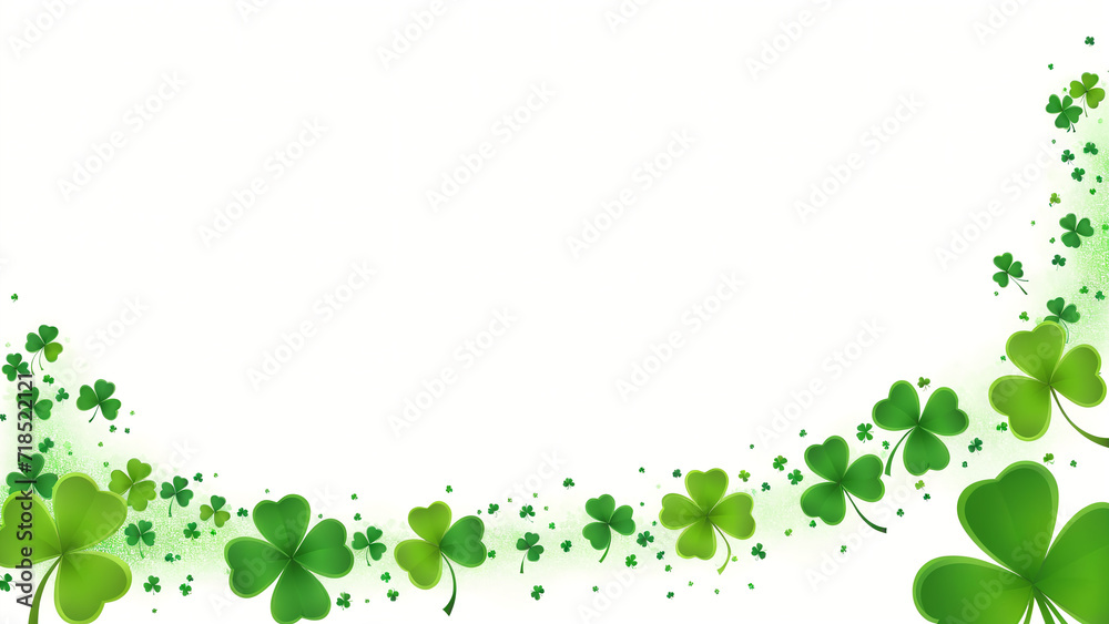a st patrick's day background with shamrock leaves on a white background a st patrick's day background with shamrock leaves on a white background