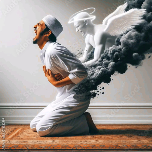 Ramadan fasting, prayers in the month of Ramadan, temptations in the month of fasting, devils and angels photo