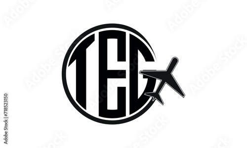 TEG three initial letter circle tour & travel agency logo design vector template. hajj Umrah agency, abstract, wordmark, business, monogram, minimalist, brand, company, flat, tourism agency, tourist