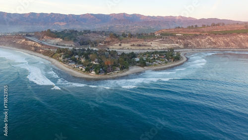 Aerial, Rincon Surf Spot, Southern California, Perfect Waves