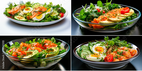Healthy and Delicious Salad Options Choose from a variety of proteins such as eggs, chicken or shrimp. Avocado adds a creamy and nutritious element to salads.