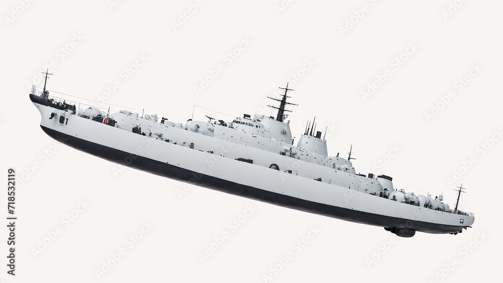 a model of a navy ship on a white background