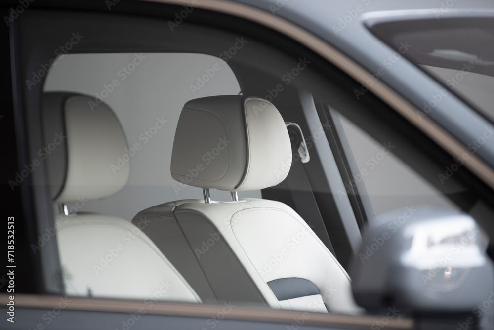 Luxury car seat selective focus Luxury car seat selective focus