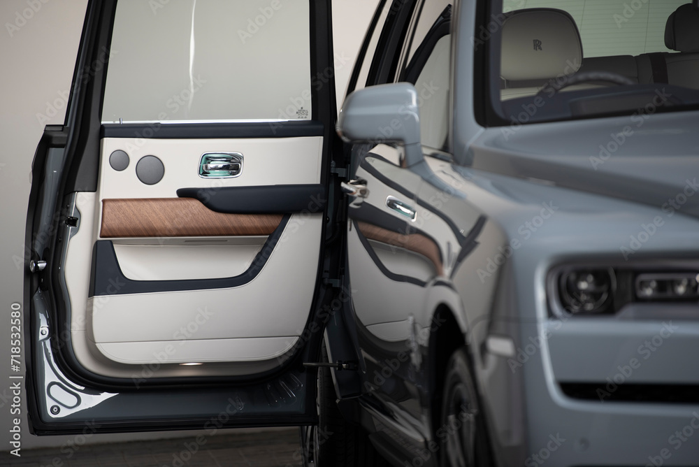 Luxury car door selective focus Luxury car door selective focus