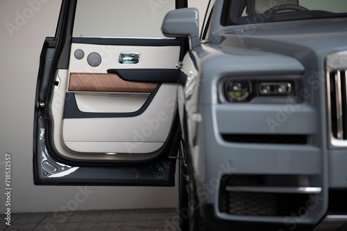 Luxury car door  selective focus