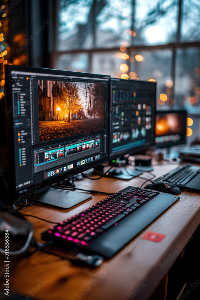 Video editing studio.video editting timeline concept Video editing studio.video editting timeline concept
