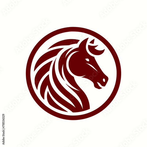 flat logo vector animal, Horse Logo Template