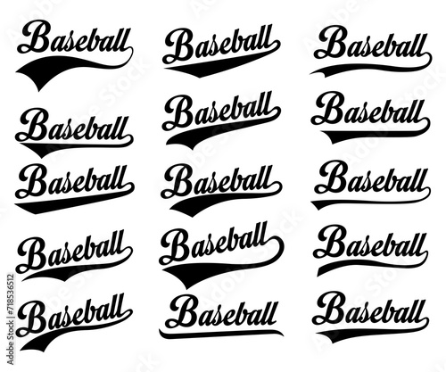 Text Tails Swoosh Baseball Sign, Typography font curve tail, font swoosh tail ornamental vector photo