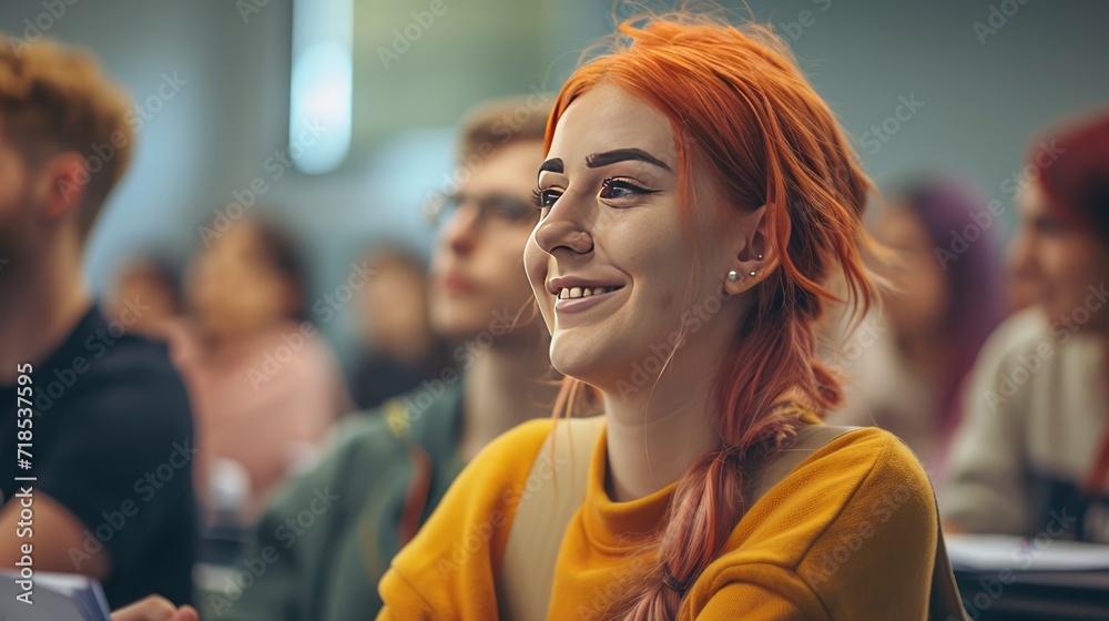 a happy college Female student