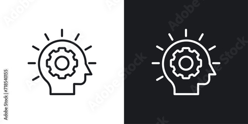 Innovation icon designed in a line style on white background. photo