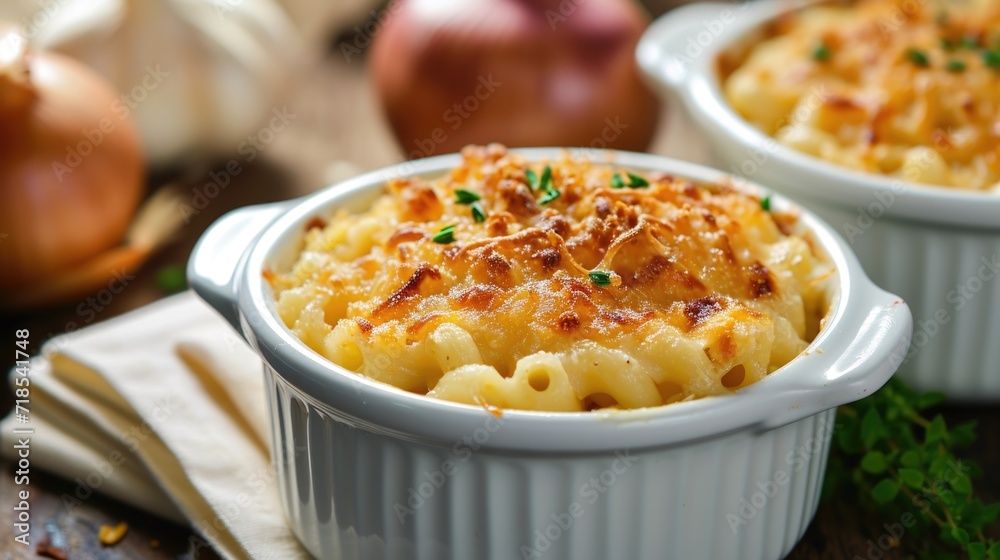 Baked Macaroni and Cheese in Ramekin