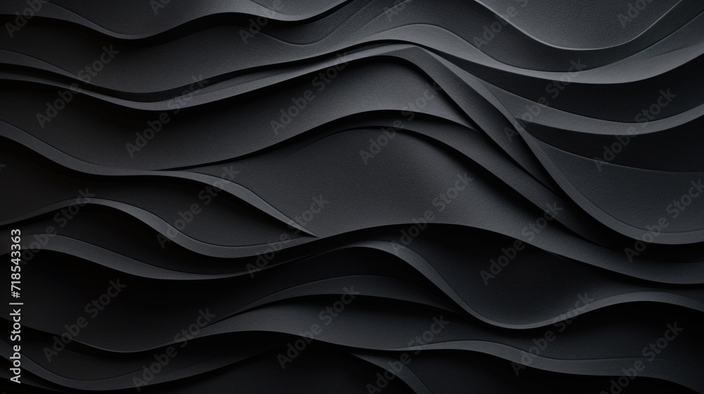 Obraz premium Wavy Black Abstract Background