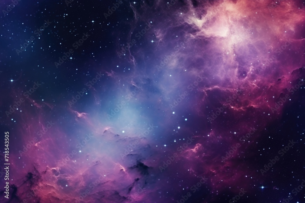 Naklejka premium Cosmic Nebula in Purple Hues